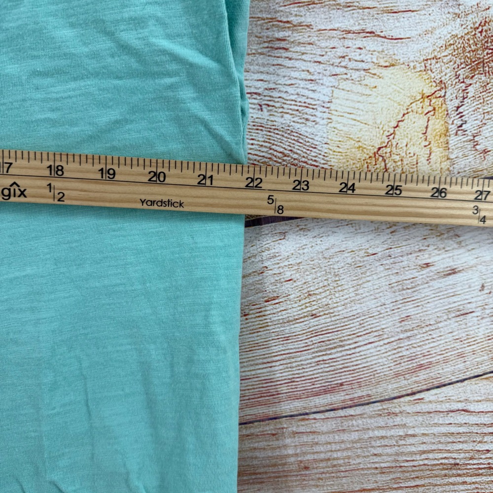 A Rare Bird Teal Distressed Slub Knit Pocket T-Shirt L/XL Short Sleeve Edgy - Picture 5 of 10